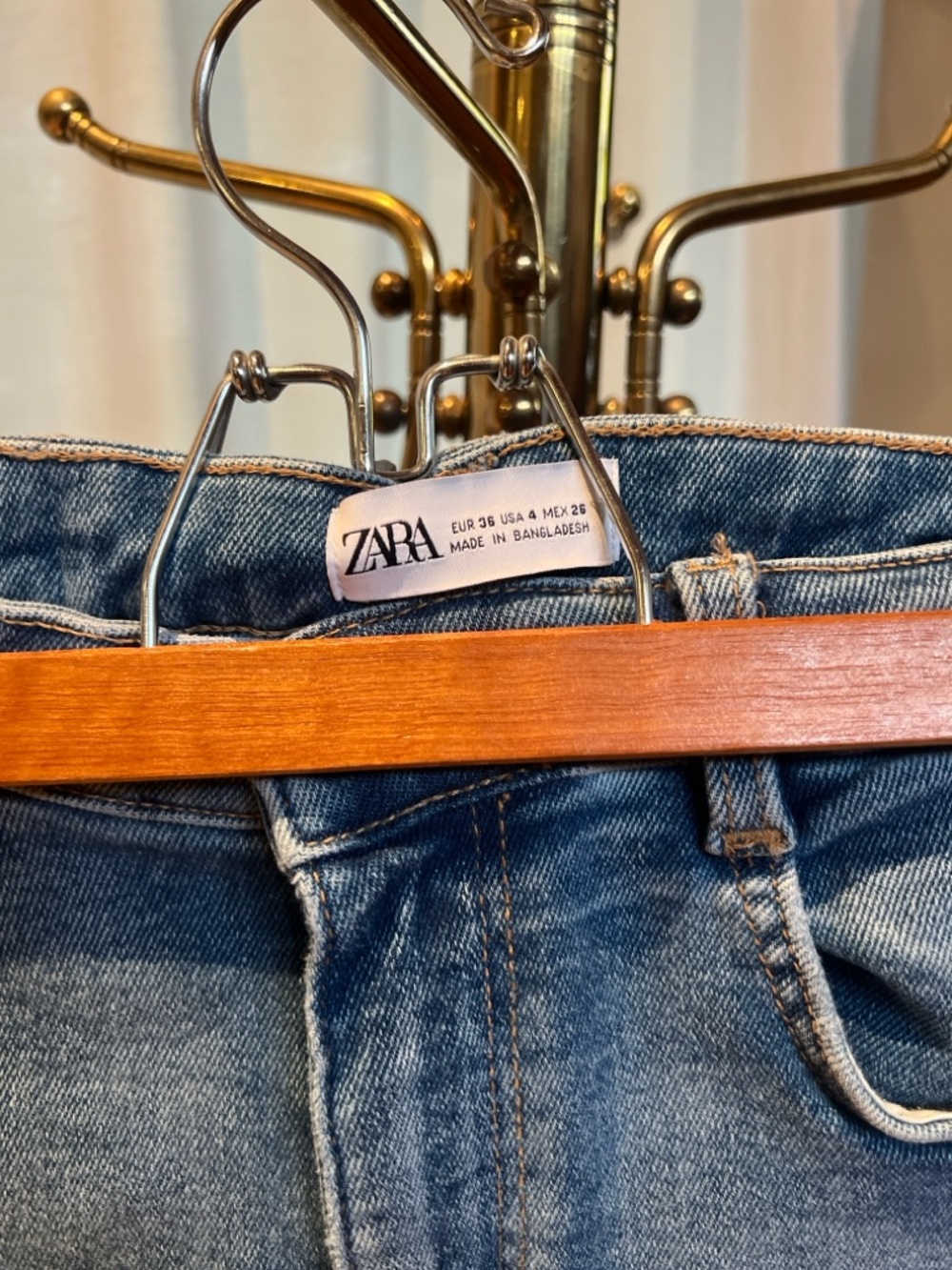 ZARA High-Waisted Medium Blue Denim Jeans